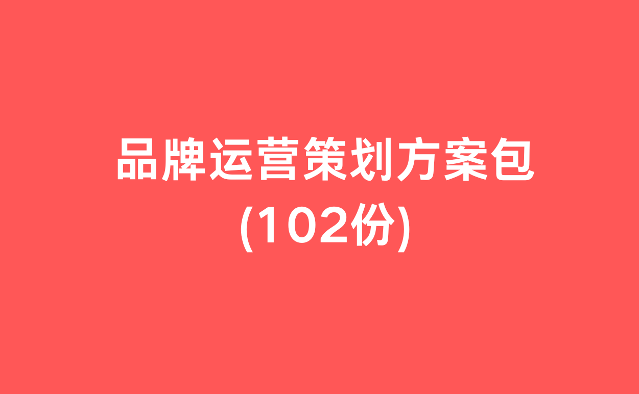 品牌运营策划方案包(102份)-1