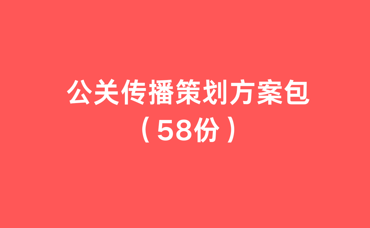 公关传播策划方案包（58份）-1
